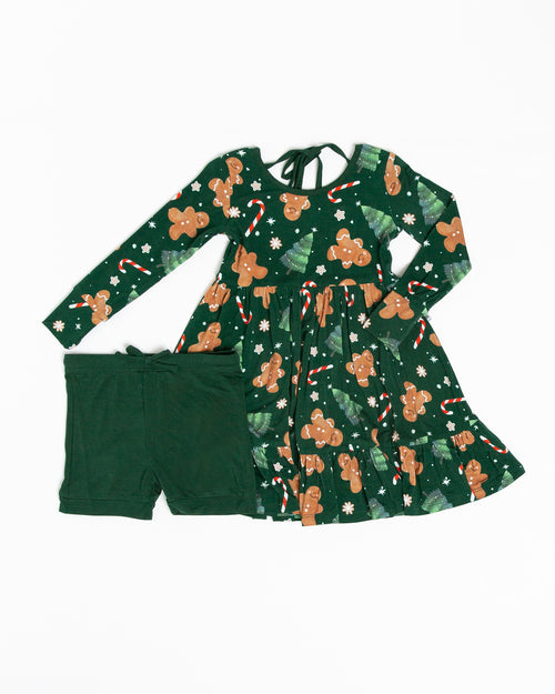 Baby Kids Bamboo Pajamas — Bake it Happen Long Sleeve Dress & Shorts Set — Image 2