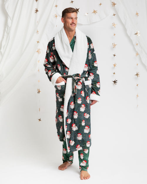 Baby Kids Bamboo Pajamas — Claus Encounters Adult Plush Robe — Image 9