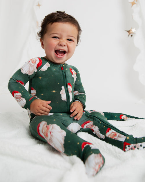 Baby Kids Bamboo Pajamas — Claus Encounters Convertible Romper — Image 1