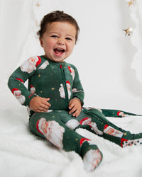 Baby Kids Bamboo Pajamas — Claus Encounters Convertible Romper — Image 1