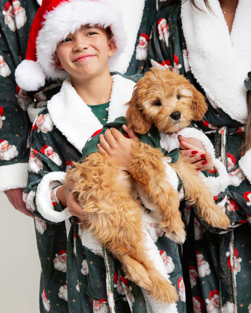 Baby Kids Bamboo Pajamas — Claus Encounters Dog Sweater — Image 3