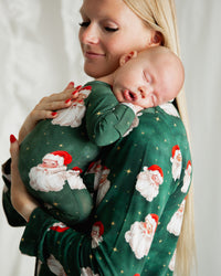 Baby Kids Bamboo Pajamas — Claus Encounters Footie — Image 1