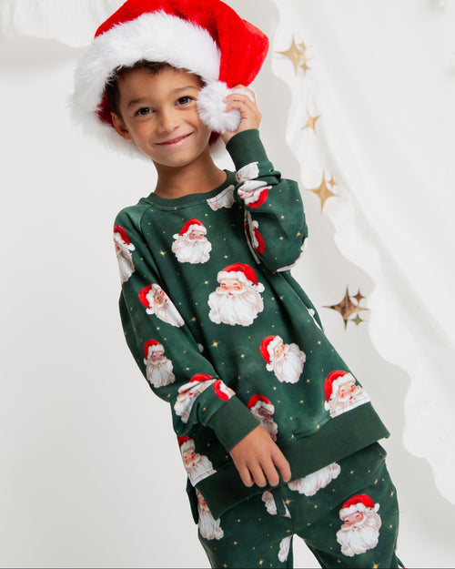 Baby Kids Bamboo Pajamas — Claus Encounters Jogger Set — Image 4