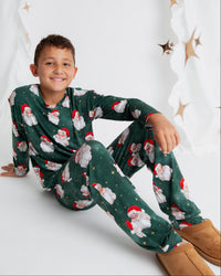 Baby Kids Bamboo Pajamas — Claus Encounters Relaxed Long Sleeve Top & Pants Everyday Set — Image 1