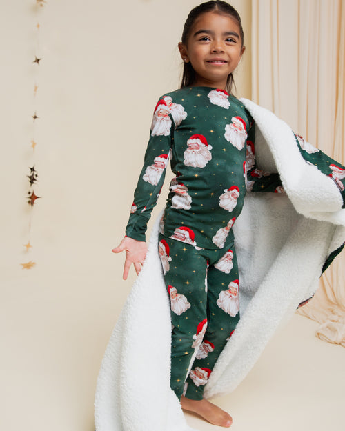 Baby Kids Bamboo Pajamas — Claus Encounters Long Sleeve Pajama Set — Image 10