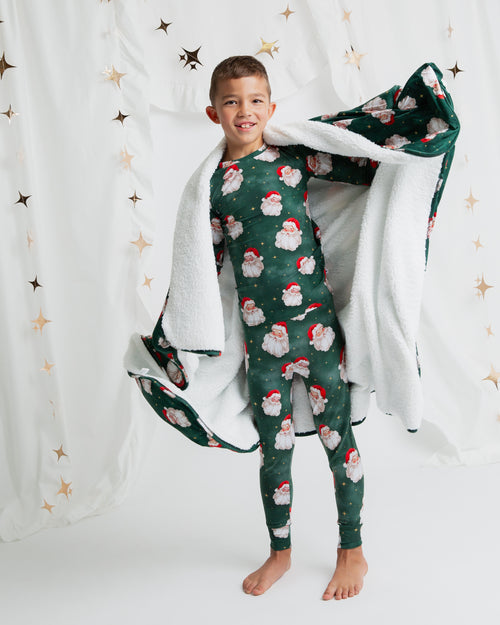 Baby Kids Bamboo Pajamas — Claus Encounters Long Sleeve Pajama Set — Image 11