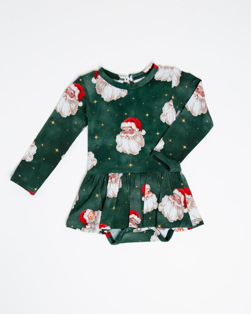 Baby Kids Bamboo Pajamas — Claus Encounters Long Sleeve Ruffle Dress — Image 2
