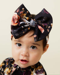Baby Kids Bamboo Pajamas — Crown Me Dead Biggie Bow — Image 1