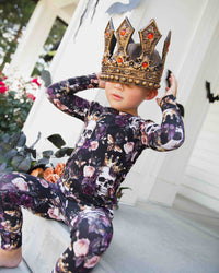Baby Kids Bamboo Pajamas — Crown Me Dead Long Sleeve Pajama Set — Image 1