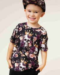 Baby Kids Bamboo Pajamas — Crown Me Dead T-Shirt — Image 1