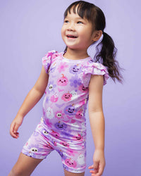 Baby Kids Bamboo Pajamas — Cute To Death Cap Sleeve Shirt & Shorts Set — Image 1