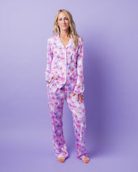 Baby Kids Bamboo Pajamas — Cute To Death Women's Long Sleeve Collar Shirt & Pants Pajama Set — Image 1
