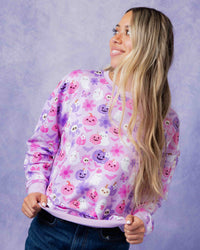 Baby Kids Bamboo Pajamas — Cute To Death Women's Relaxed Crew Neck Sweatshirt — Image 2