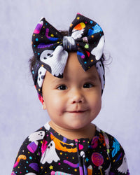 Baby Kids Bamboo Pajamas — Fright Bites Biggie Bow — Image 1