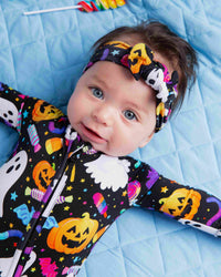 Baby Kids Bamboo Pajamas — Fright Bites Headwrap — Image 1