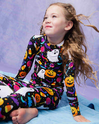 Baby Kids Bamboo Pajamas — Fright Bites Long Sleeve Pajama Set — Image 1