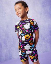 Baby Kids Bamboo Pajamas — Fright Bites Short Sleeve Pajama Shorts Set — Image 1