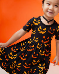 Baby Kids Bamboo Pajamas — Grin Reaper Short Sleeve Dress & Shorts Set — Image 4