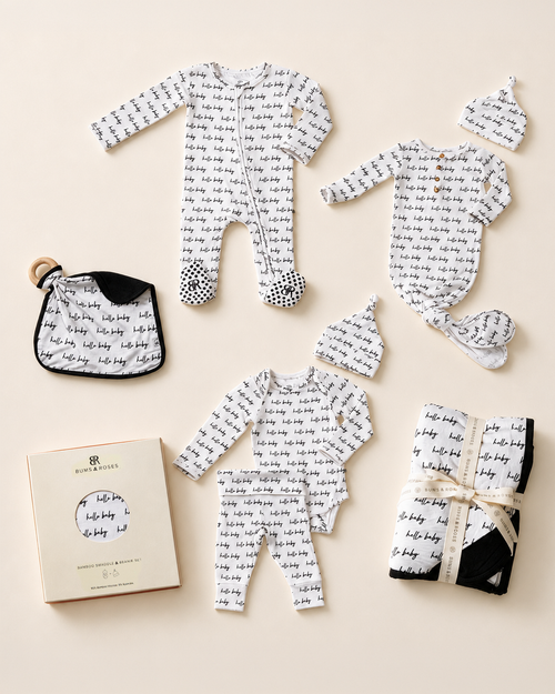 Baby Kids Bamboo Pajamas — Hello Baby Keepsake Bundle — Image 1
