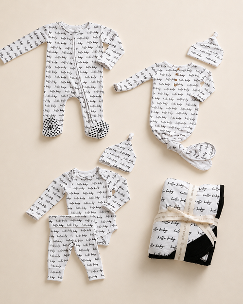 Baby Kids Bamboo Pajamas — Hello Baby Signature Bundle — Image 1