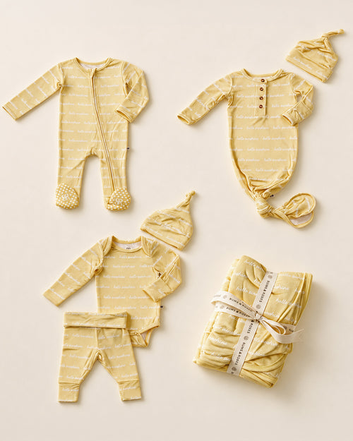 Baby Kids Bamboo Pajamas — Hello Sunshine Signature Bundle — Image 1