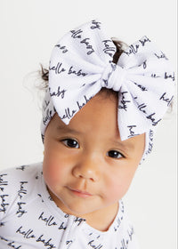 Baby Kids Bamboo Pajamas — Hello Baby Biggie Bow — Image 1