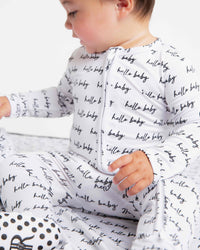 Baby Kids Bamboo Pajamas — Hello Baby Footie — Image 1