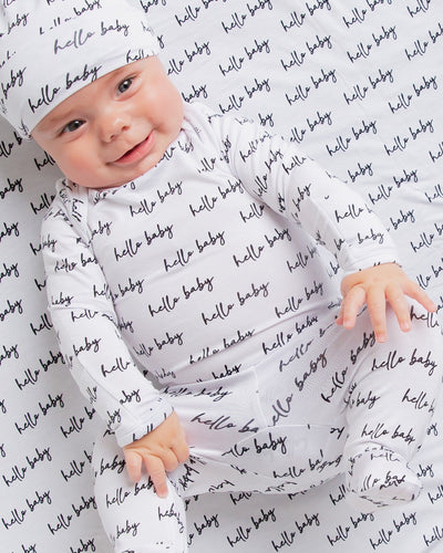 Baby Kids Bamboo Pajamas — Hello Baby Infant Layette Set — Image 1