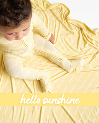 Baby Kids Bamboo Pajamas — Hello Sunshine Bum Bum Blanket — Image 1