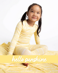 Baby Kids Bamboo Pajamas — Hello Sunshine Long Sleeve Pajama Set — Image 1