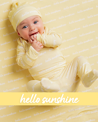 Baby Kids Bamboo Pajamas — Hello Sunshine Infant Layette Set — Image 1