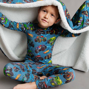 Baby Kids Bamboo Pajamas — Hot Wheels™ Monster Trucks Bum Bum Blanket - Plush — Image 1