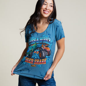 Baby Kids Bamboo Pajamas — Hot Wheels™ Monster Trucks Women's Short Sleeve T-Shirt — Image 1