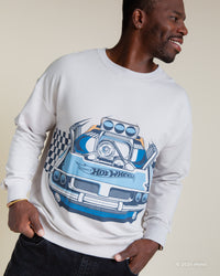 Baby Kids Bamboo Pajamas — Hot Wheels™ Ready to Roll Adult Unisex Crew Neck Sweatshirt — Image 1