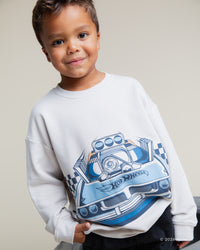 Baby Kids Bamboo Pajamas — Hot Wheels™ Ready to Roll Crew Neck Sweatshirt — Image 1