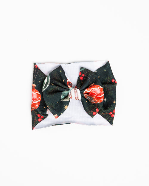 Baby Kids Bamboo Pajamas — Hung Up On Christmas Biggie Bow — Image 2
