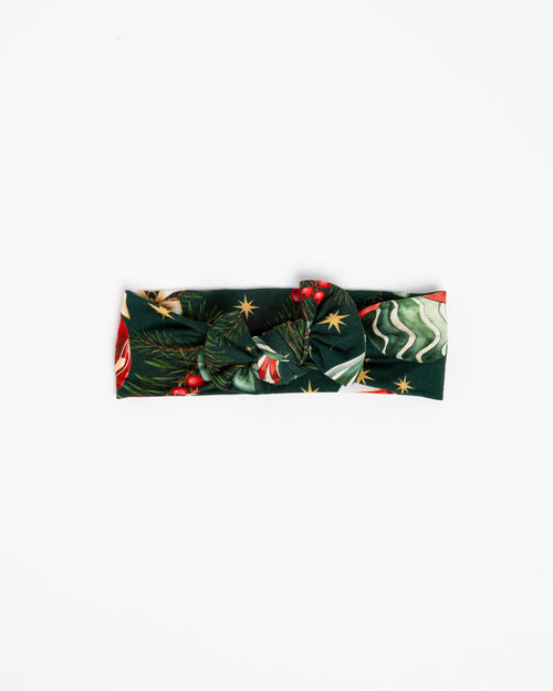 Baby Kids Bamboo Pajamas — Hung Up On Christmas Headwrap — Image 2