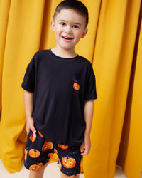 Baby Kids Bamboo Pajamas — Jack Of All Frights Short Sleeve T-Shirt & Shorts Set — Image 1