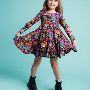 Baby Kids Bamboo Pajamas — Killer Smile Long Sleeve Dress & Shorts Set — Image 3
