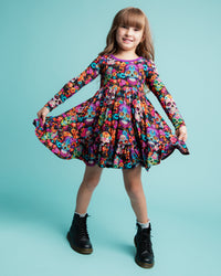 Baby Kids Bamboo Pajamas — Killer Smile Long Sleeve Dress & Shorts Set — Image 3