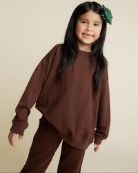 Baby Kids Bamboo Pajamas — Mocha Me Happy Relaxed Fit Jogger Set — Image 1