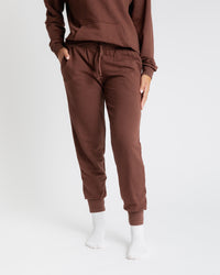 Baby Kids Bamboo Pajamas — Mocha Me Happy Women's Jogger Sweatpants — Image 1
