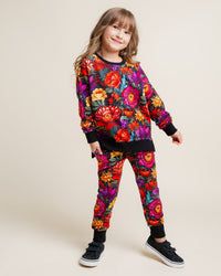 Baby Kids Bamboo Pajamas — Mourning Glory Jogger Set — Image 1