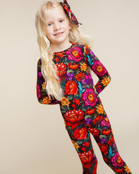 Baby Kids Bamboo Pajamas — Mourning Glory Long Sleeve Pajama Set — Image 6