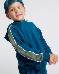 Baby Kids Bamboo Pajamas — Navy or Not Kids Varsity Hoodie — Image 1