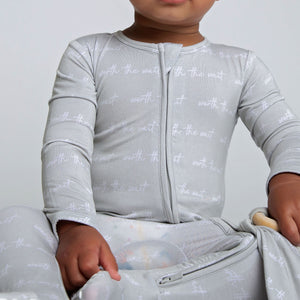Baby Kids Bamboo Pajamas — Worth The Wait Footie — Image 1