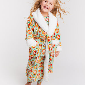 Baby Kids Bamboo Pajamas — Paw-liday Portraits Kids Plush Robe — Image 1