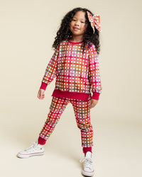 Baby Kids Bamboo Pajamas — Plum Pickin’ + Plaid It Cool Jogger Sets Bundle — Image 3