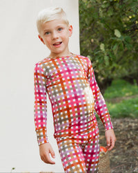 Baby Kids Bamboo Pajamas — Plaid It Cool Long Sleeve Pajama Set — Image 1