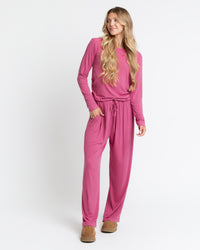 Baby Kids Bamboo Pajamas — Plum Pickin’ Women's Ribbed Lounge Set — Image 1